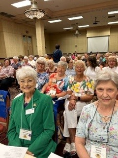 President Brenda Hammons, left front, and former KEHA Treasurer Harlene Welch, right front, as well as International Chair Marilyn Watson, middle row left, Past President Karen Hill, center, and Lincoln Trail Area President Lois Pressgrove.